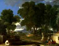 Nicolas Poussin - Landscape with a Man washing his Feet at a Fountain